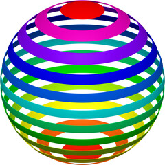 黄色のストライプ球体_薄