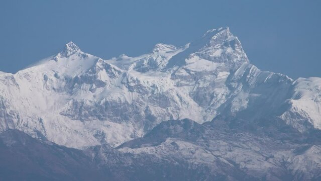 The Himalayas Beautiful Mountain Range Landscape Footage. Top Peak 4K. Himalayas mountains. Mountain range. Mountains In Nepal. Himalayas mountains in Nepal.