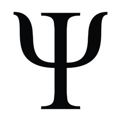 Psi greek letter - uppercase , isolated vector illustration - obrazy, fototapety, plakaty