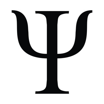 Psi greek letter - uppercase , isolated vector illustration