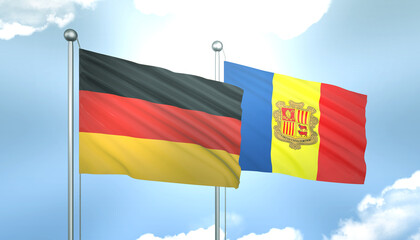 Germany and Andorra Flag Together A Concept of Realations