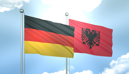 Germany and Albenia Flag Together A Concept of Realations