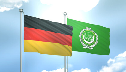 Germany and Arab League Flag Together A Concept of Realations