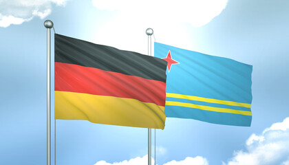 Germany and Aruba Flag Together A Concept of Realations
