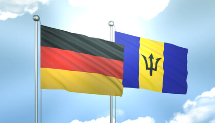 Germany and Barbados Flag Together A Concept of Realations