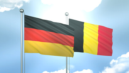 Germany and Belgium Flag Together A Concept of Realations