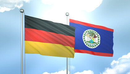 Germany and Belize Flag Together A Concept of Realations