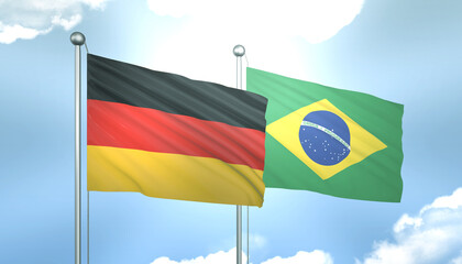 Germany and Brazil Flag Together A Concept of Realations