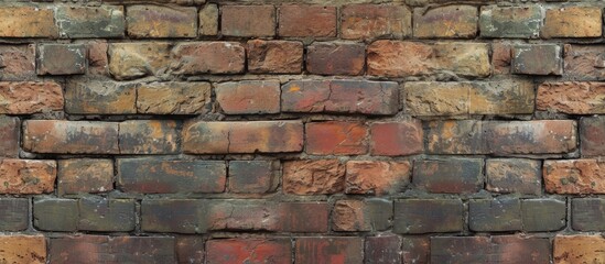 Obraz premium A detailed close-up of brickwork, showcasing the seamless texture of a brick wall. It highlights the beauty of this building material.
