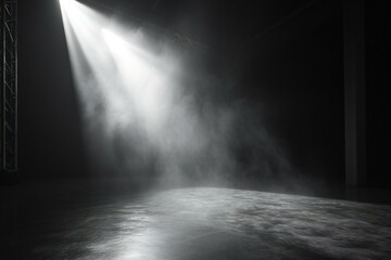Empty stage with spotlights and smoke,  Stage lights on a dark background - obrazy, fototapety, plakaty