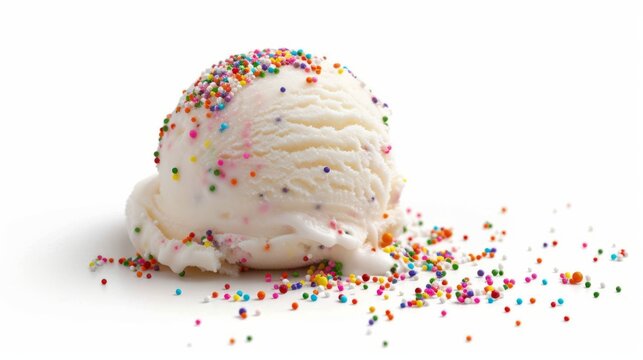 A scoop of ice cream with sprinkles