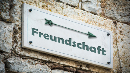 Fototapeta premium Signposts the direct way to Friendship