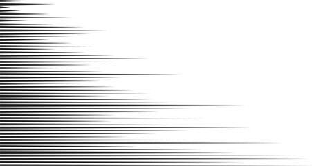 Anime style line background. Comics book frame speed lines. Monochrome manga super hero force movement layout. Simple geometric horizontal striped motion effect.