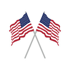 US American waving flag. USA wave flag Clipart American flag Cricut Procreate vector.