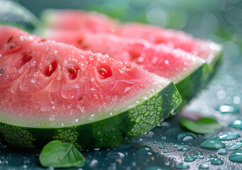 water melon on green background