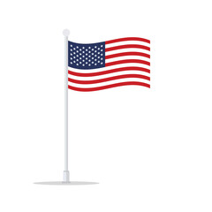 US American waving flag. USA wave flag Clipart American flag Cricut Procreate vector.