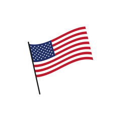 Obraz premium US American waving flag. USA wave flag Clipart American flag Cricut Procreate vector.