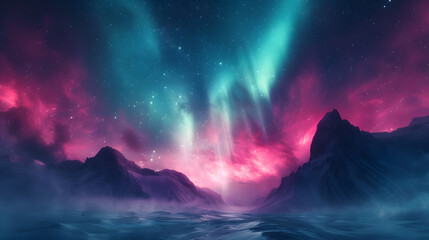 A breathtaking photograph of the aurora borealis dancing across the night sky, showcasing the dynamic dimensions of natural beauty and celestial phenomena. - obrazy, fototapety, plakaty
