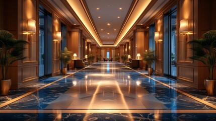 Fototapeta na wymiar corridor of a star hotel