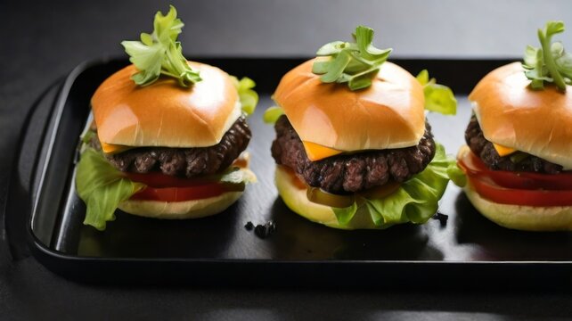 Wagyu beef sliders, highlighting perfectly grilled miniature beef patties topped with melted cheese