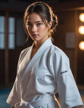 Karate Grace: Young Martial Artist Stuns in Captivating Training Scene