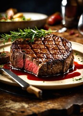 Delicious beef steak medium rare