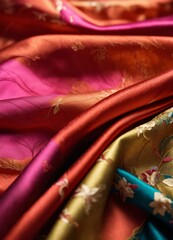 Silk fabrics with elegant patterns