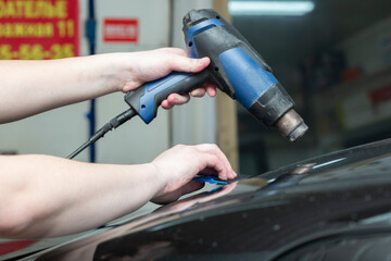 Tinting of car windows.Window film for car.