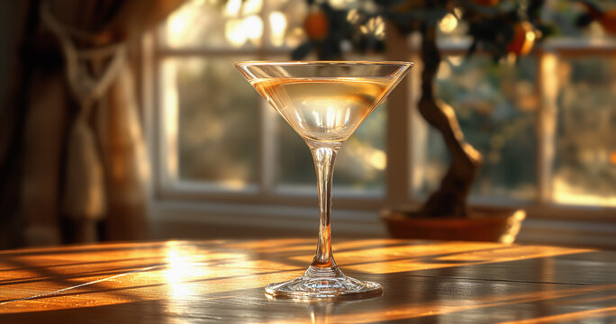 Cocktail Dry Martini drink front view image generated by AI