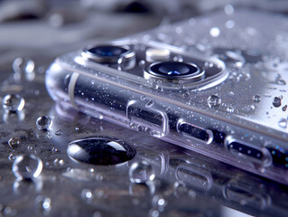 water drops on a blue background