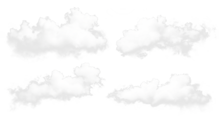 set of realistic isolated cloud on the transparent background.
