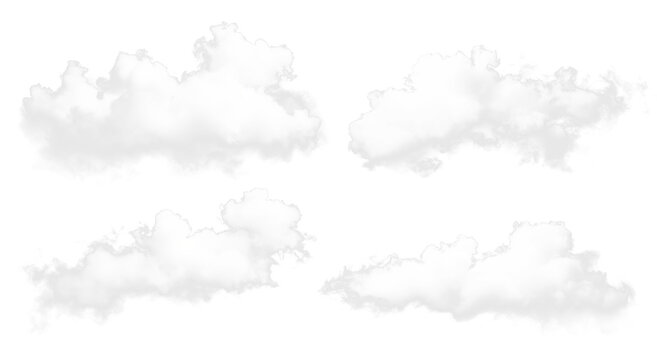set of realistic isolated cloud on the transparent background.