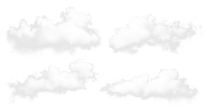set of realistic isolated cloud on the transparent background.