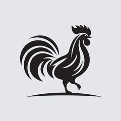 Vector silhouette of the rooster vector icon illustration design - obrazy, fototapety, plakaty