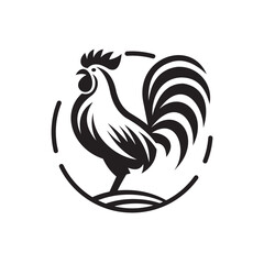 Vector silhouette of the rooster vector icon illustration design