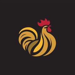 simple vector image of rooster logo