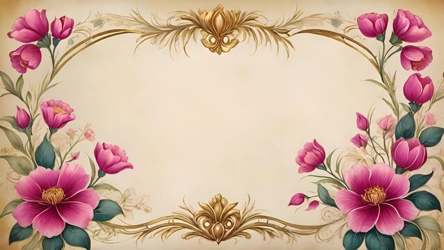 Composizioni floreali vintage con ornamenti e fiori in stile classico.