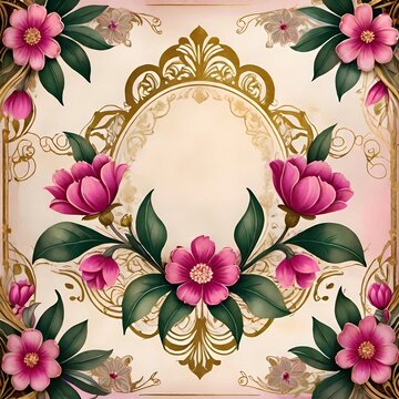 Composizioni floreali vintage con ornamenti e fiori in stile classico.