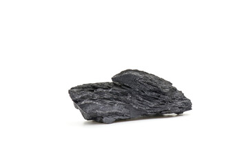 Natural wood charcoal, traditional charcoal or hardwood charcoal isolated on white background. For heating food in cooking.  cosmetics. deodorant in the refrigerator. Activated Carbon. BBQ.