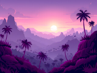 Fototapeta premium sunset in the mountains