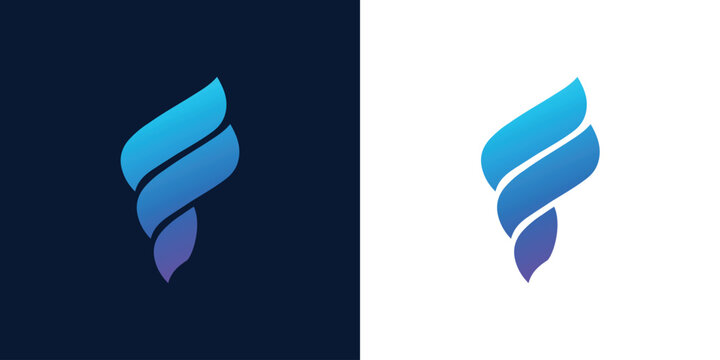 Technology f logo, abstract logo, internet icon, technology fire logo
