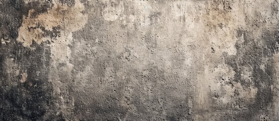 A detailed shot showcasing the rough texture of a grimy concrete wall juxtaposed with elements of nature like wood, grass, soil, and twigs, creating a unique pattern in the landscape.