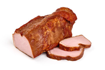 Smoked meat, isolated on white background.