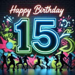 Neon Dance Celebration for 15th Birthday Party