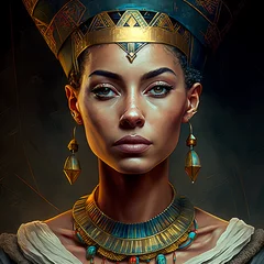 Foto op Canvas Golden Elegance: A Tribute to Nefertiti's Graceful Presence © PAO Studio