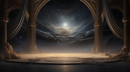 Celestial Arcs over Desert Expanse