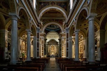 Fototapeta na wymiar Basilica del Sacro Cuore di Gesù, renaissance revival styled church in Rome, Italy 