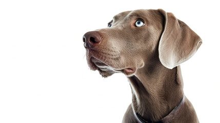 A Captivating Portrait of a Weimaraner Dog Isolated on a Clear Background