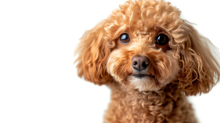 A Playful Poodle Portrait Full of Charm Isolated on White