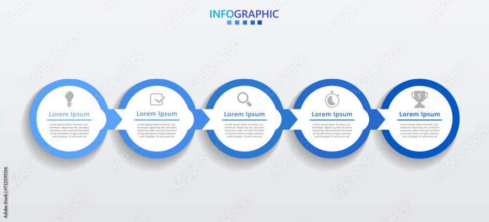 Poster infographic template for business. modern timeline infograph with 5 steps.